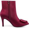 imageAllegra K Womens Satin Pointed Toe Detachable Buckle Stiletto Heels Dress Ankle BootsRed