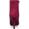 imageAllegra K Womens Satin Pointed Toe Detachable Buckle Stiletto Heels Dress Ankle BootsRed