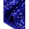 imageAllegra K Sparkle Sequin Velvet Tops for Womens Cut Out Half Sleeve Party Club Holiday BlouseDark Blue