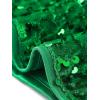 imageAllegra K Sparkle Sequin Velvet Tops for Womens Cut Out Half Sleeve Party Club Holiday BlouseGreen