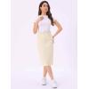 imageAllegra K Casual Denim Skirt for Womens High Waist Split Back Pockets Midi Jean SkirtsLight Apricot