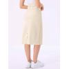 imageAllegra K Casual Denim Skirt for Womens High Waist Split Back Pockets Midi Jean SkirtsLight Apricot