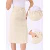imageAllegra K Casual Denim Skirt for Womens High Waist Split Back Pockets Midi Jean SkirtsLight Apricot