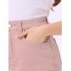 imageAllegra K Casual Denim Skirt for Womens High Waist Split Back Pockets Midi Jean SkirtsPink