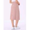 imageAllegra K Casual Denim Skirt for Womens High Waist Split Back Pockets Midi Jean SkirtsPink