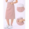 imageAllegra K Casual Denim Skirt for Womens High Waist Split Back Pockets Midi Jean SkirtsPink