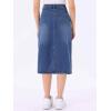 imageAllegra K Casual Denim Skirt for Womens High Waist Split Back Pockets Midi Jean SkirtsSky Blue