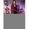 imageAllegra K Womens Casual Jacket Steampunk High Low Hem Open Front Long Sleeves Work Peplum BlazerBurgundy