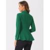 imageAllegra K Womens Casual Jacket Steampunk High Low Hem Open Front Long Sleeves Work Peplum BlazerDark Green