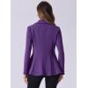 imageAllegra K Womens Casual Jacket Steampunk High Low Hem Open Front Long Sleeves Work Peplum BlazerDark Purple