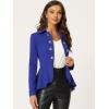 imageAllegra K Womens Casual Jacket Steampunk High Low Hem Open Front Long Sleeves Work Peplum BlazerRoyal Blue