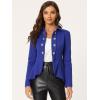 imageAllegra K Womens Casual Jacket Steampunk High Low Hem Open Front Long Sleeves Work Peplum BlazerRoyal Blue
