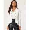 imageAllegra K Womens Casual Jacket Steampunk High Low Hem Open Front Long Sleeves Work Peplum BlazerWhite