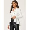 imageAllegra K Womens Casual Jacket Steampunk High Low Hem Open Front Long Sleeves Work Peplum BlazerWhite