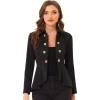 imageAllegra K Womens Casual Jacket Steampunk High Low Hem Open Front Long Sleeves Work Peplum BlazerBlack