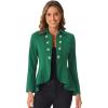 imageAllegra K Womens Casual Jacket Steampunk High Low Hem Open Front Long Sleeves Work Peplum BlazerDark Green