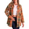 imageAllegra K Womens Plaid Shirt St Patricks Day Boyfriend Casual Button Down Long Sleeve Checkered Blouse TopOrange