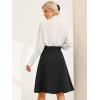 imageAllegra K Casual Office ALine Skirt for Womens Knee Length Button Decor Midi Pleated SkirtsBlack