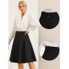 imageAllegra K Casual Office ALine Skirt for Womens Knee Length Button Decor Midi Pleated SkirtsBlack