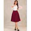 imageAllegra K Casual Office ALine Skirt for Womens Knee Length Button Decor Midi Pleated SkirtsBurgundy
