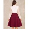 imageAllegra K Casual Office ALine Skirt for Womens Knee Length Button Decor Midi Pleated SkirtsBurgundy