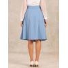 imageAllegra K Casual Office ALine Skirt for Womens Knee Length Button Decor Midi Pleated SkirtsGrey Blue