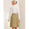 imageAllegra K Casual Office ALine Skirt for Womens Knee Length Button Decor Midi Pleated SkirtsKhaki