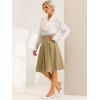 imageAllegra K Casual Office ALine Skirt for Womens Knee Length Button Decor Midi Pleated SkirtsKhaki