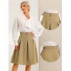 imageAllegra K Casual Office ALine Skirt for Womens Knee Length Button Decor Midi Pleated SkirtsKhaki