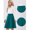 imageAllegra K Casual Office ALine Skirt for Womens Knee Length Button Decor Midi Pleated SkirtsLake Blue