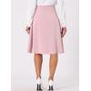 imageAllegra K Casual Office ALine Skirt for Womens Knee Length Button Decor Midi Pleated SkirtsPink