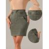 imageAllegra K Faux Suede Skirt for Womens High Waist Casual Belted Pencil SkirtsArmy Green