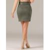 imageAllegra K Faux Suede Skirt for Womens High Waist Casual Belted Pencil SkirtsArmy Green