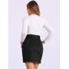 imageAllegra K Faux Suede Skirt for Womens High Waist Casual Belted Pencil SkirtsBlack