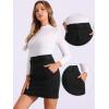imageAllegra K Faux Suede Skirt for Womens High Waist Casual Belted Pencil SkirtsBlack