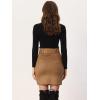 imageAllegra K Faux Suede Skirt for Womens High Waist Casual Belted Pencil SkirtsBrown