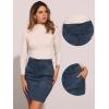 imageAllegra K Faux Suede Skirt for Womens High Waist Casual Belted Pencil SkirtsDark Blue