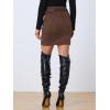imageAllegra K Faux Suede Skirt for Womens High Waist Casual Belted Pencil SkirtsDark Brown