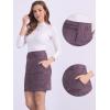 imageAllegra K Faux Suede Skirt for Womens High Waist Casual Belted Pencil SkirtsDark Purple
