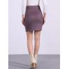 imageAllegra K Faux Suede Skirt for Womens High Waist Casual Belted Pencil SkirtsDark Purple