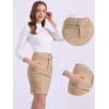 imageAllegra K Faux Suede Skirt for Womens High Waist Casual Belted Pencil SkirtsKhaki