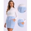imageAllegra K Faux Suede Skirt for Womens High Waist Casual Belted Pencil SkirtsLight Blue