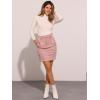 imageAllegra K Faux Suede Skirt for Womens High Waist Casual Belted Pencil SkirtsPink