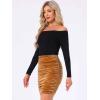 imageAllegra K Halloween Velvet Skirt for Womens Party Bodycon Ruched Mini SkirtsBrown