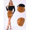imageAllegra K Halloween Velvet Skirt for Womens Party Bodycon Ruched Mini SkirtsBrown