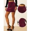 imageAllegra K Halloween Velvet Skirt for Womens Party Bodycon Ruched Mini SkirtsDark Red