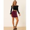 imageAllegra K Halloween Velvet Skirt for Womens Party Bodycon Ruched Mini SkirtsDark Red