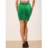 imageAllegra K Halloween Velvet Skirt for Womens Party Bodycon Ruched Mini SkirtsGreen
