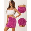imageAllegra K Halloween Velvet Skirt for Womens Party Bodycon Ruched Mini SkirtsHot Pink