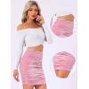 imageAllegra K Halloween Velvet Skirt for Womens Party Bodycon Ruched Mini SkirtsPink